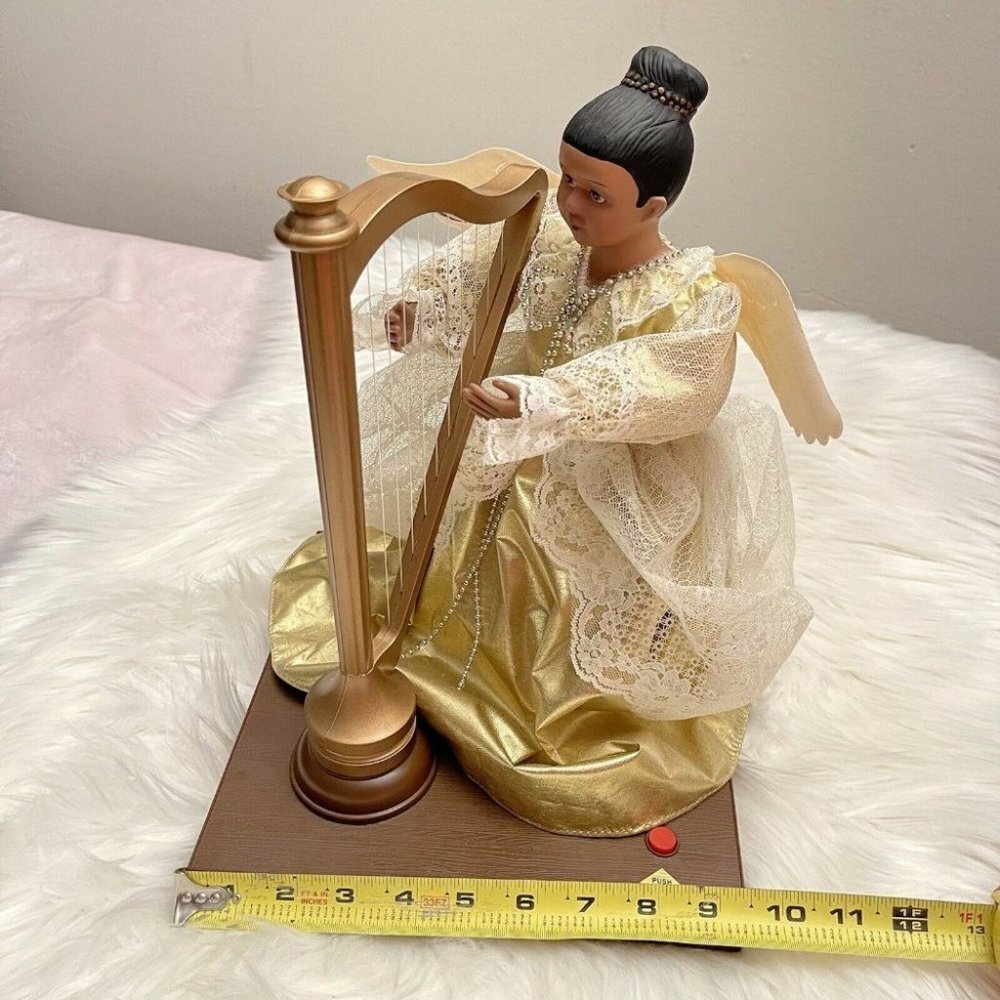 Holiday Time Animated Musical Afroamerican Angel Harp Plays Melody collectors - Picture 5 of 12
